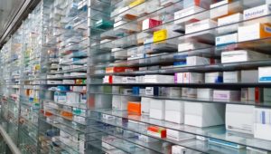 Healthcare Medication stored in ASRS automated system.