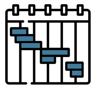 Leading to page describing project management services for warehouse implementations (black)